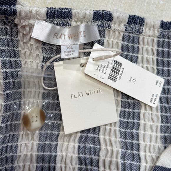 Anthropologie Flat White Strapless Button-Front Crop Top - Picture 4 of 8